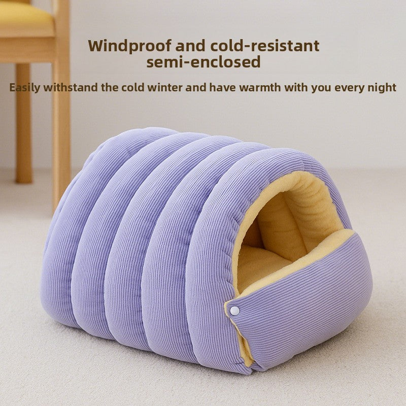 Plush Removable Washable Enclosed Pet Bed for Cats and Dogs