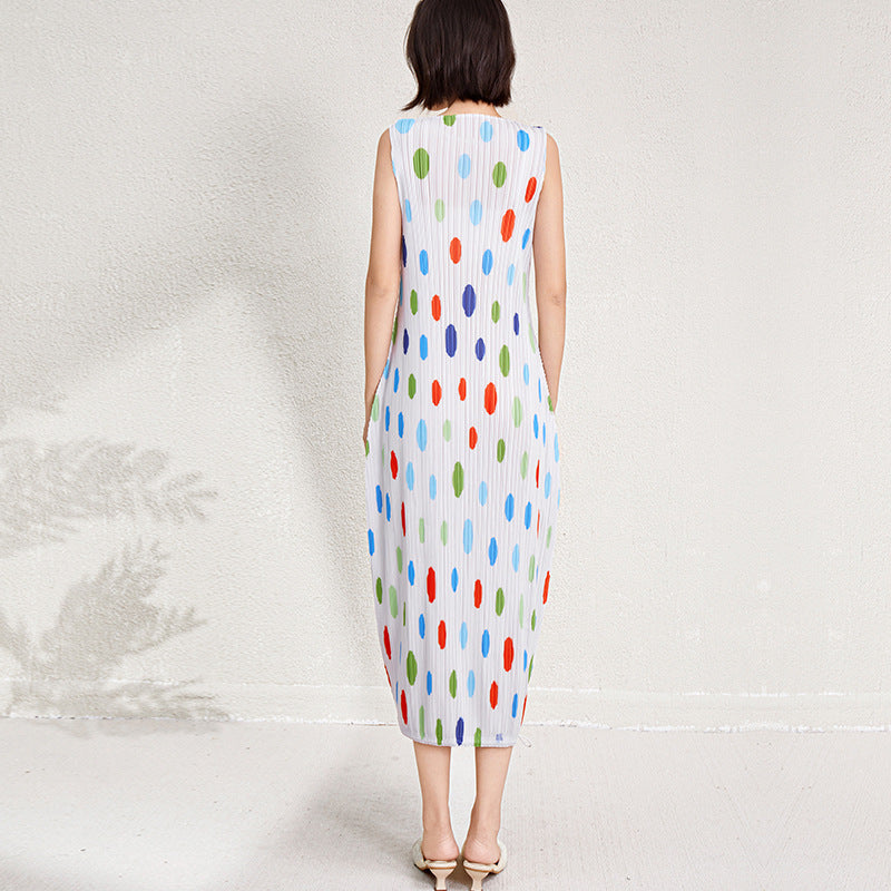 Vestido de lunares coloridos para mujer de verano