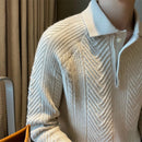 Men's light mature style long-sleeved knitted sweater