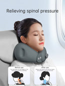 Inflatable U-shaped pillow portable neck pillow neck pillow can be stored airplane travel sleeping U-shaped pillow neck support neck cover - TrendTrove