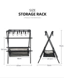 Outdoor camping folding shelf camping car drying rack drying net drying rack storage rack - TrendTrove