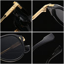 Retro Double Bridges Pilot Men Sunglasses Fashion Brand Designer Shades  Trending Rivets Women Luxury Sun Glasses