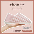 Women's Spring And Autumn Lightweight Bag Heel Warm Double Wear Indoor Cotton Slippers