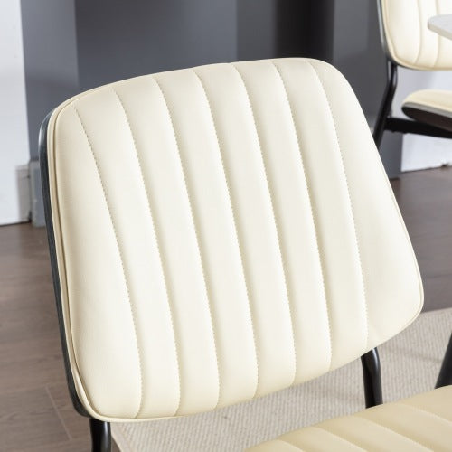 Dining Chairs Set Of 2 Mid Century Modern Retro Faux Leather Chair With Walnut Bentwood Back Upholstered Seat Metal Legs Adjustable Foot For Kitchen Dining Room Chairs