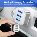 Luminous 3 USB mobile phone charging head with 1/3 expansion port, multi port USB mobile phone charger - TrendTrove