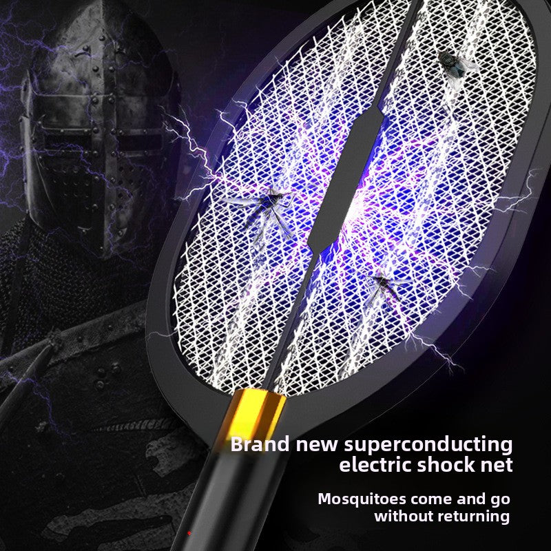 Three-in-One Electric Mosquito Swatter with LED Light
