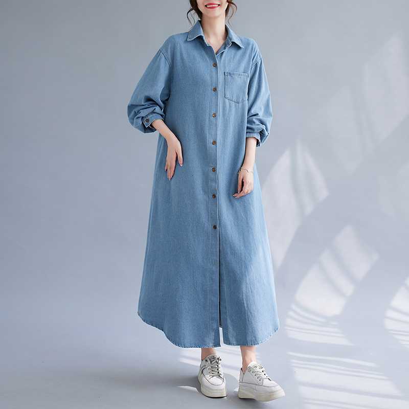 Women's Long Sleeve Denim Coat