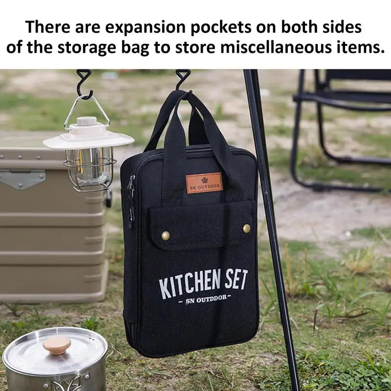 Camping Kitchen Set 8pcs Camping Outdoor Cookware Kit Stainless Steel Camping Tool Travel Set And Utensil Organizer Storage bag - TrendTrove