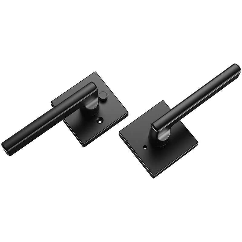 Privacy Door Handle 5PCS Matte Black Square Door Lever Interior Reversible Lever