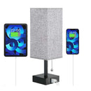 Linen 90 square desk lamp zipper switch three color temperature variable light A+C USB charging - TrendTrove