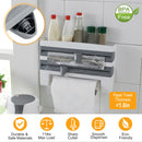 Magnetic Plastic Cling Film Dispenser With Cutter, Refillable Aluminum Foil And Plastic Cling Film Storage Box For Kitchen