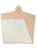 Loose-fitting hooded buttoned cape