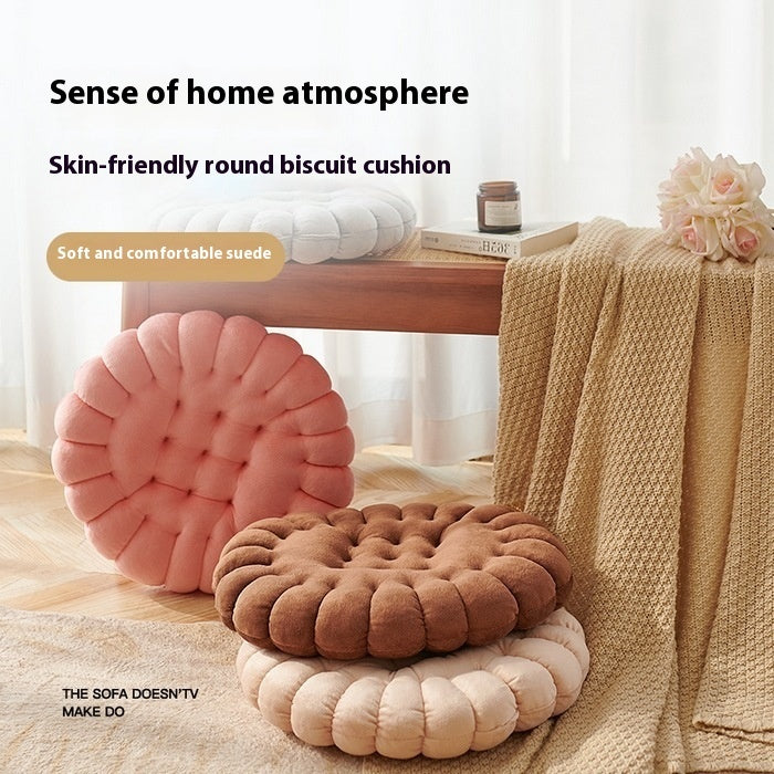 Nordic Creative Soft Plush Simulation Biscuit Office Seat Cushion