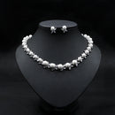 Natural Pearl Necklace Set Elegant Wedding Dinner Item Earrings