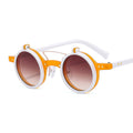 New Round Frame Punk Double-layer Flip Sunglasses