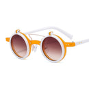 New Round Frame Punk Double-layer Flip Sunglasses