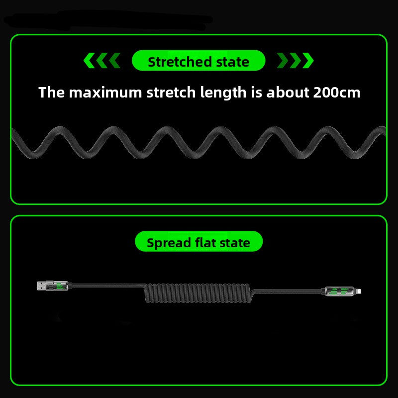 Light Beam Spring Four-in-One Mobile Phone Charging Cable