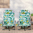 63x65x82cm, Lemon Pattern, Aluminum, Beach Chair, Oxford Cloth, Silver-white Aluminium Tube