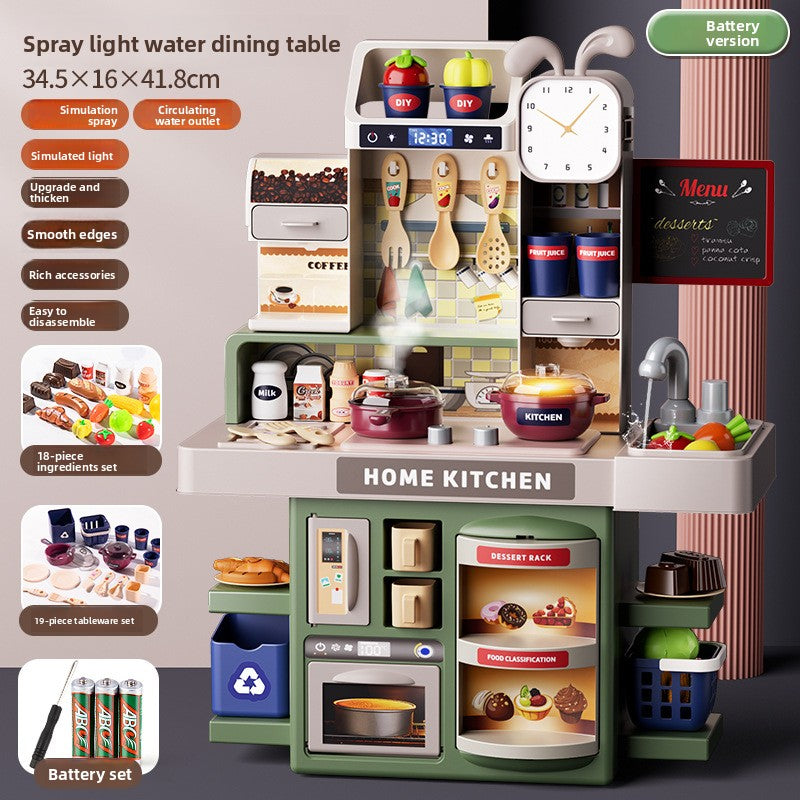 Children's house kitchen toy scene set