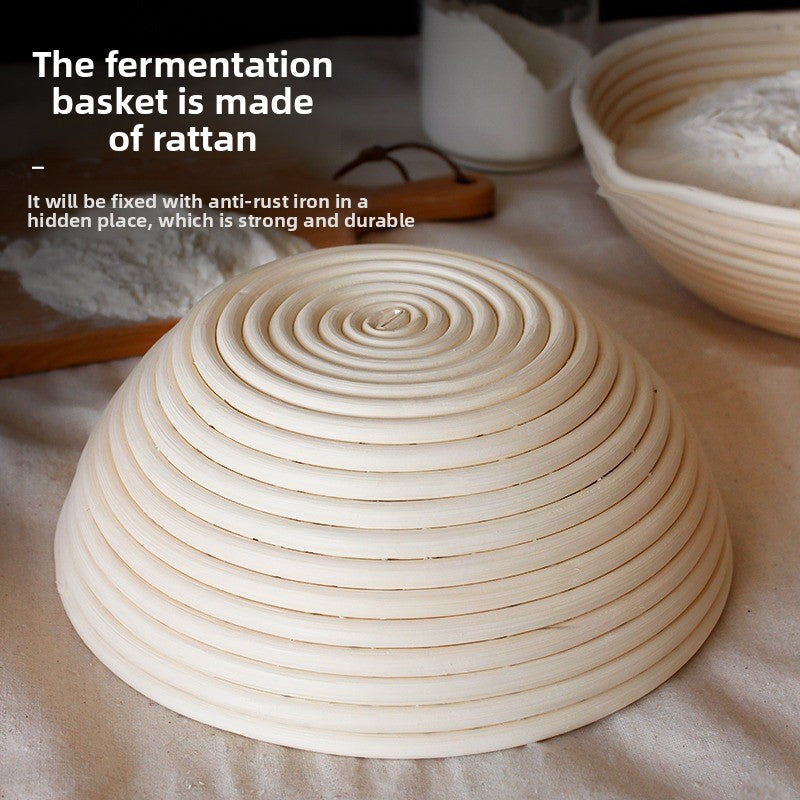 Natural Rattan Bread Fermentation Basket with Cloth Cover