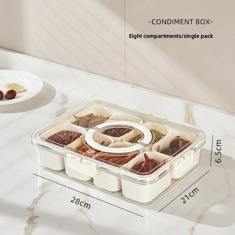 Transparent Compartment Food Storage Box with Handles