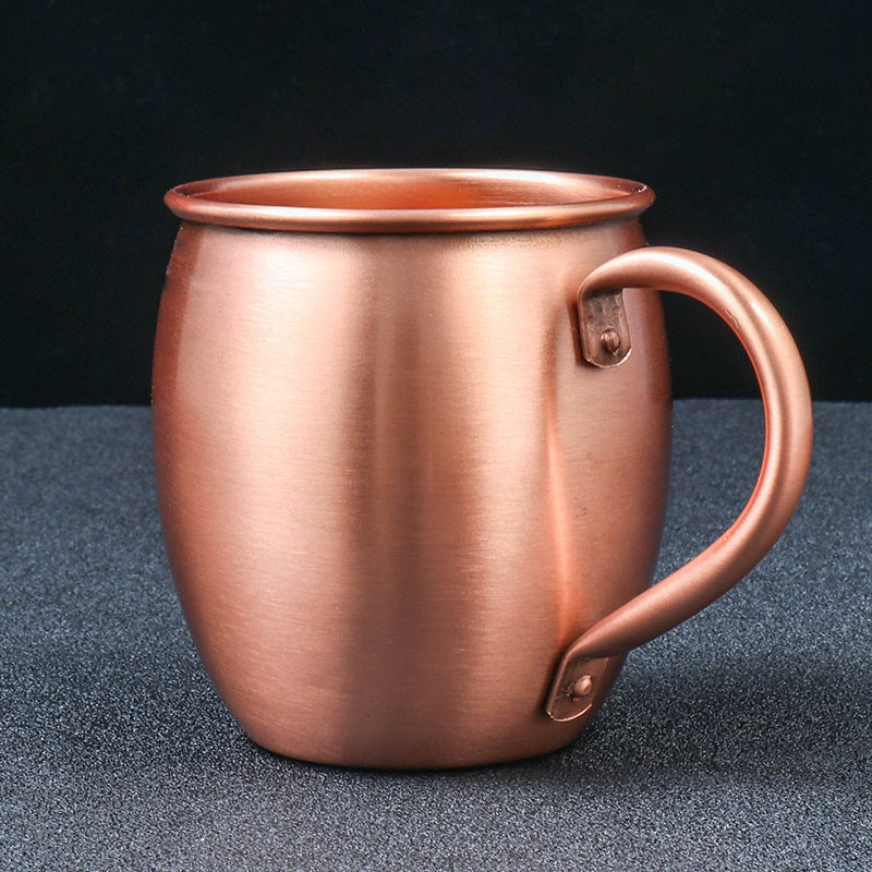 Cross-border Fine Copper Drum Cup Wholesale Cocktail Glass Fine Mug