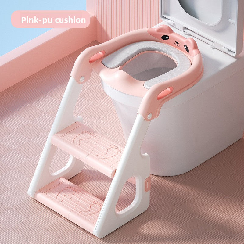 Foldable stepped auxiliary stool toilet