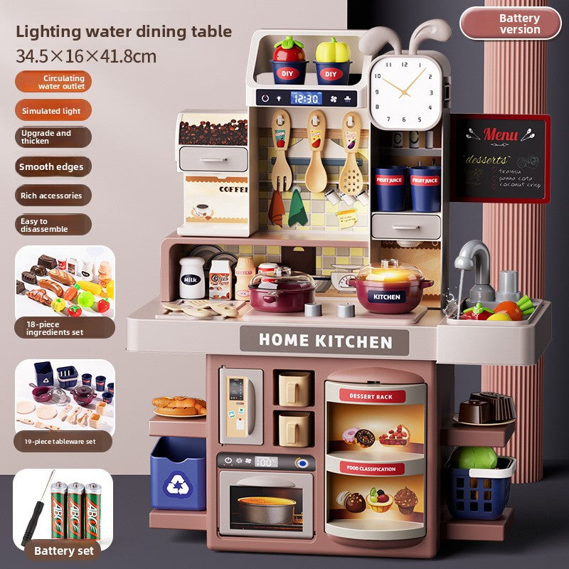 Children's house kitchen toy scene set