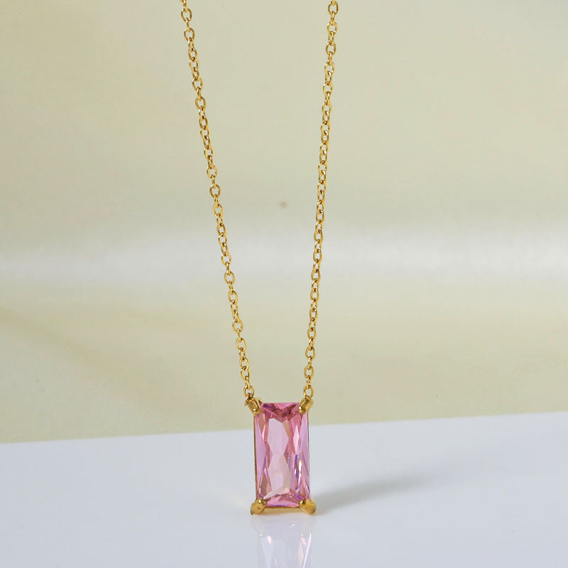 Stainless Steel Zircon Necklace