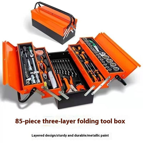 85-piece Auto Repair Kit Large Three-layer Toolbox