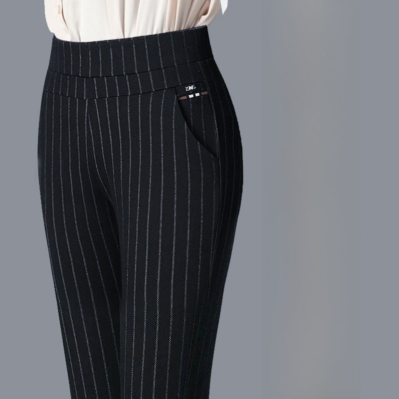Women's Elastic High-Waisted Straight Leg Casual Pants