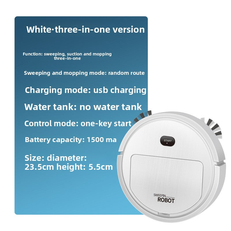 Mini 3-in-1 Sweeping Robot with Suction and Mopping