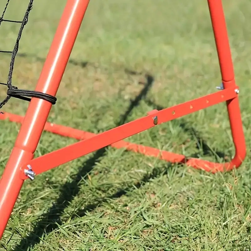 1pc Durable Stainless Steel Red Soccer Rebound Net - Ideal For Football, Golf, Baseball & Lacrosse Practice Versatile Outdoor Sports Training Goal With Mesh Design