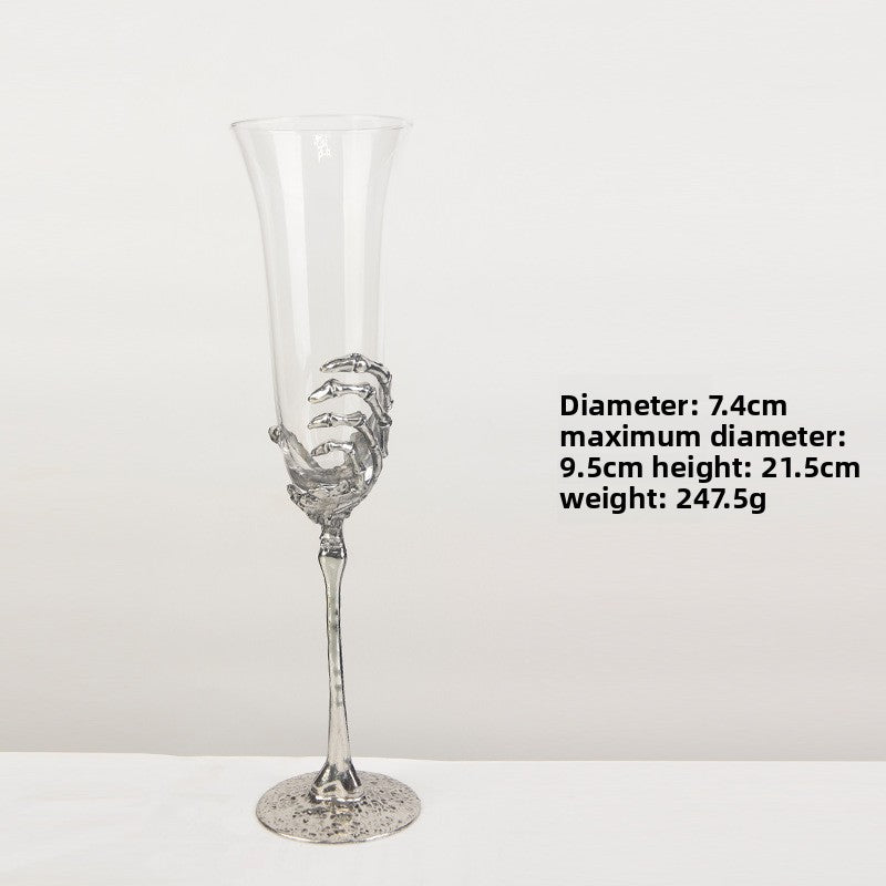 Creative Crystal Wine Glass Set with Ghost Hand Design
