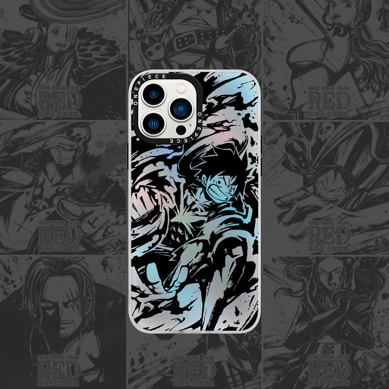 One Piece Luffy is suitable for Apple 14 Promax phone case 12 Solon iPhone 15 laser - TrendTrove