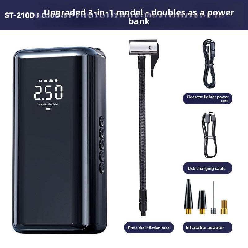 Portable Digital Car Tire Inflator with Power Bank Function