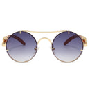 Retro Double Bridge Round Frame Sunglasses