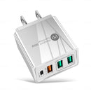 36W PD20W+QC3.0 2.4A dual USB fast charging mobile phone charger 2USB with PD charging head travel charger - TrendTrove