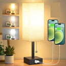 Linen 90 square desk lamp zipper switch three color temperature variable light A+C USB charging - TrendTrove