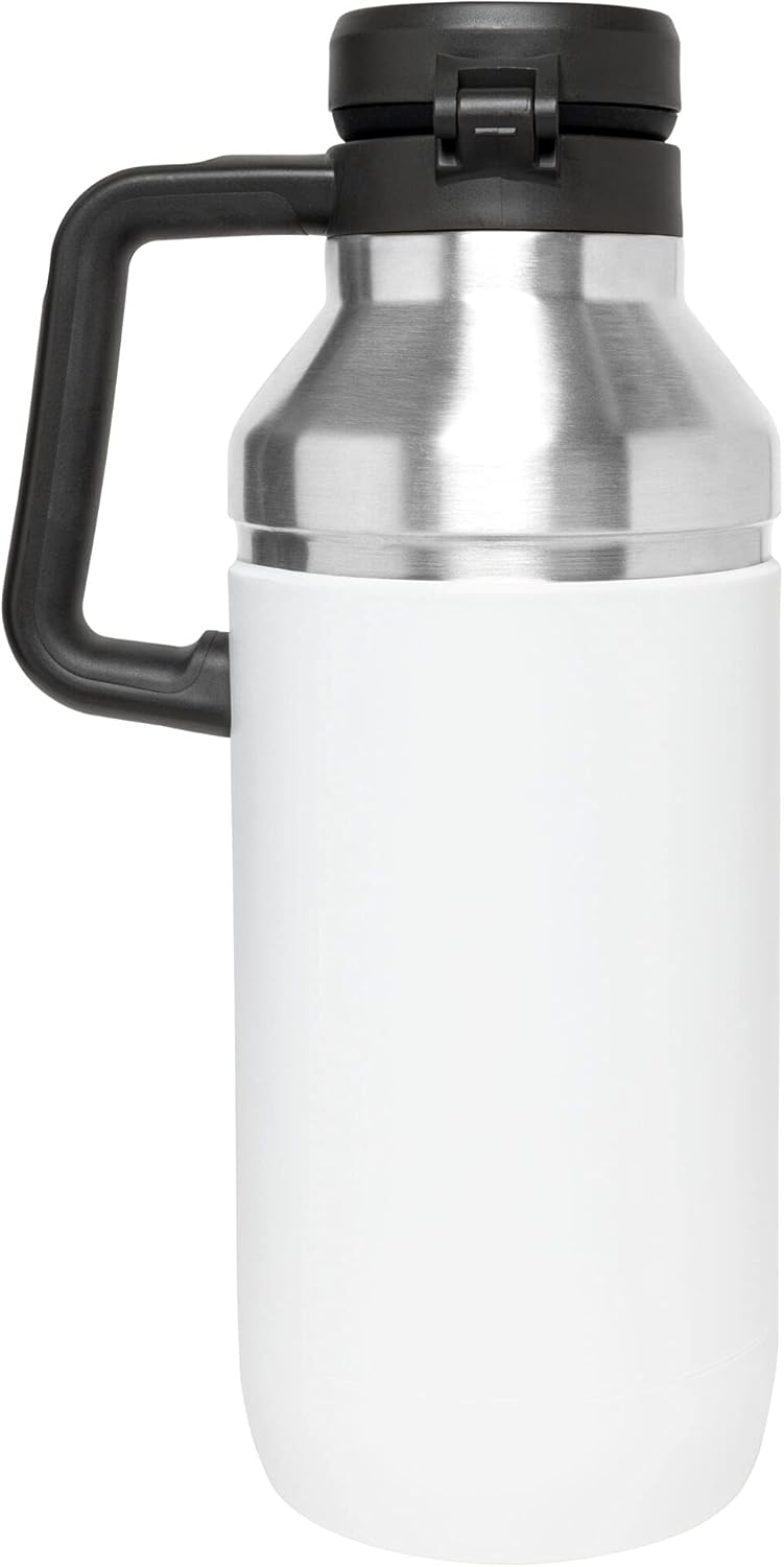 Stanley GO Growler 64 oz | Keeps Beer Cold or Coffee Hot | Leakproof Steel Lined Lid and Easy to Carry Handle | Insulated Stainless Steel Beverage Container | BPA-Free | Polar