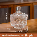 Glass Storage Jar with Lid for Candy Makeup Brush Tea