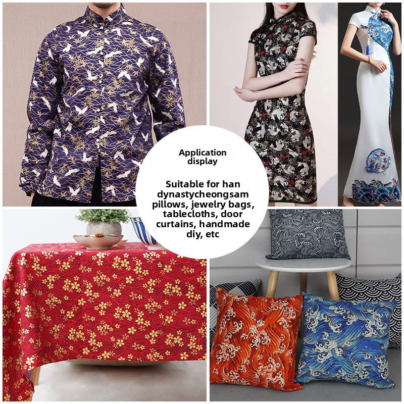 All-cotton Japanese-style gold-embossed fabric