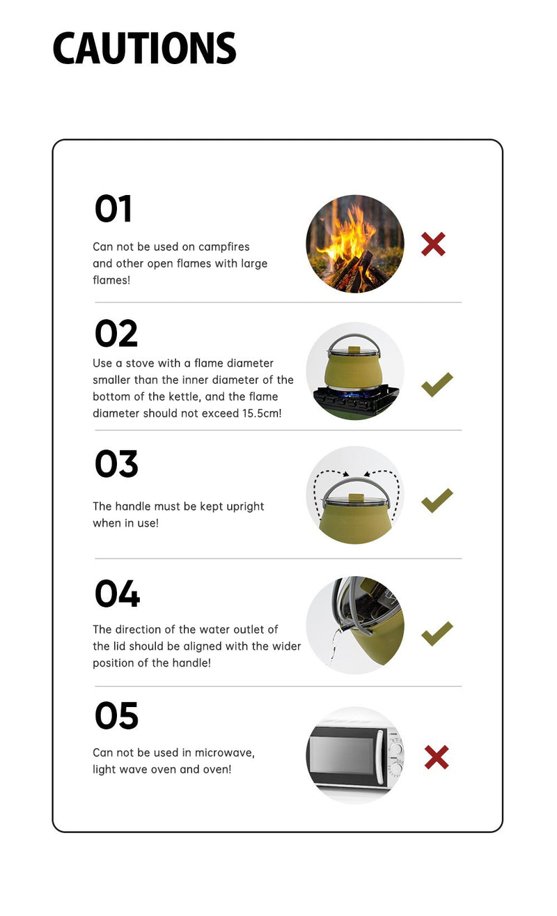 New Camping Portable Silicone Folding Kettle Outdoor Compressible Folding Pot Travel Silicone Kettle - TrendTrove