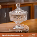 Glass Storage Jar with Lid for Candy Makeup Brush Tea