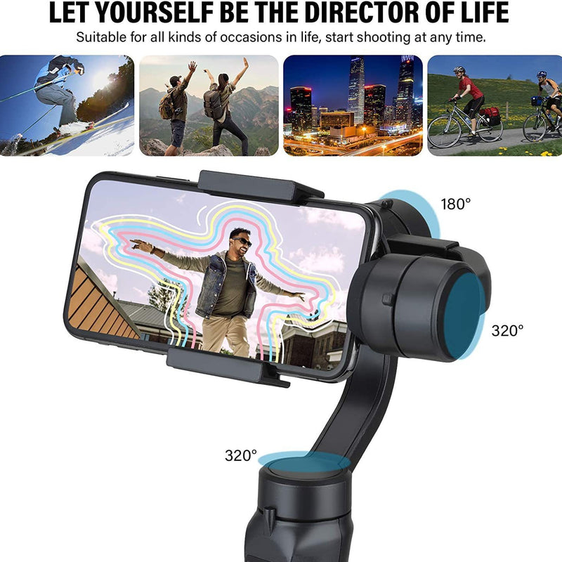 Three-axis handheld gimbal F6 stabilizer mobile phone three-axis stabilizer intelligent anti shake outdoor live streaming stand - TrendTrove