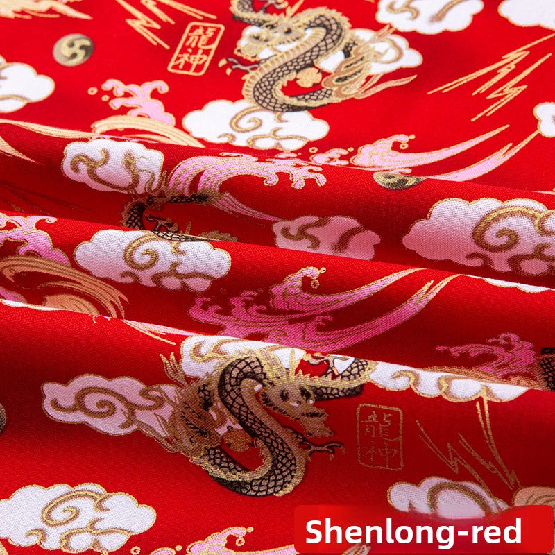 All-cotton Japanese-style gold-embossed fabric