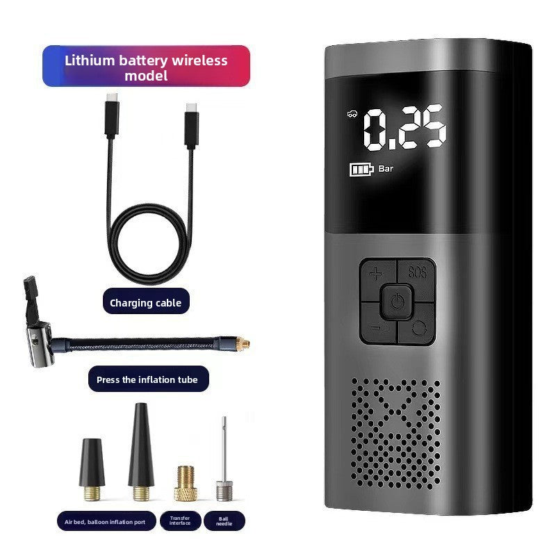 Portable Digital Car Tire Inflator with Power Bank Function