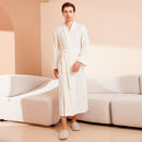 Bathrobe men's and women's towel fabric yukata long sleeved bath towel sleeping robe absorbent quick drying four season style - TrendTrove
