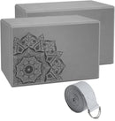 EVA Yoga Brick Set with Stretch Belt for Adults and Kids