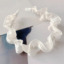 Black Large Intestine High-grade Satin Pleated Headband